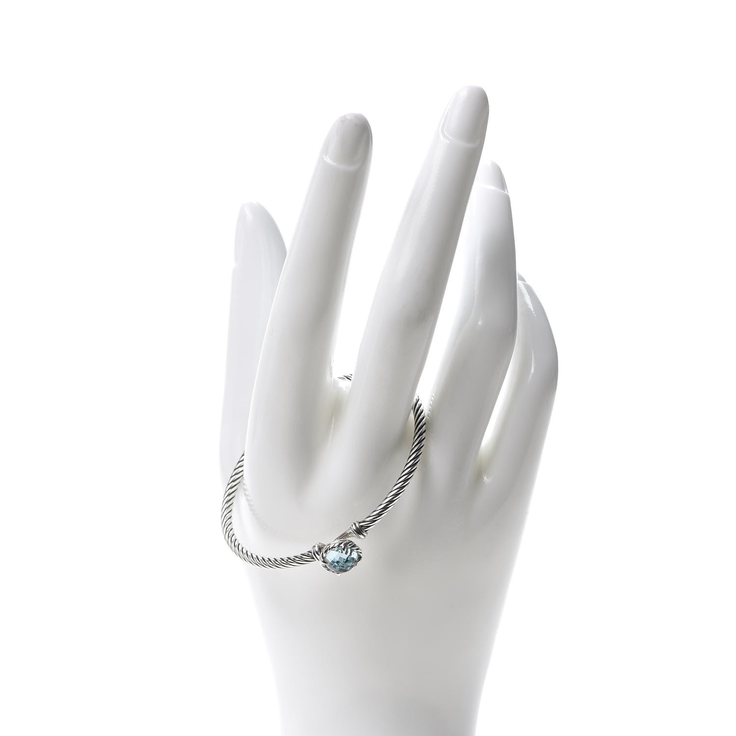 David Yurman Sterling Silver Blue Topaz 3mm Chatelaine Bracelet 2 of 4