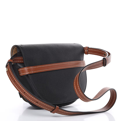 Loewe Grained Calfskin Small Gate Crossbody Bag Pecan Black 3 of 9
