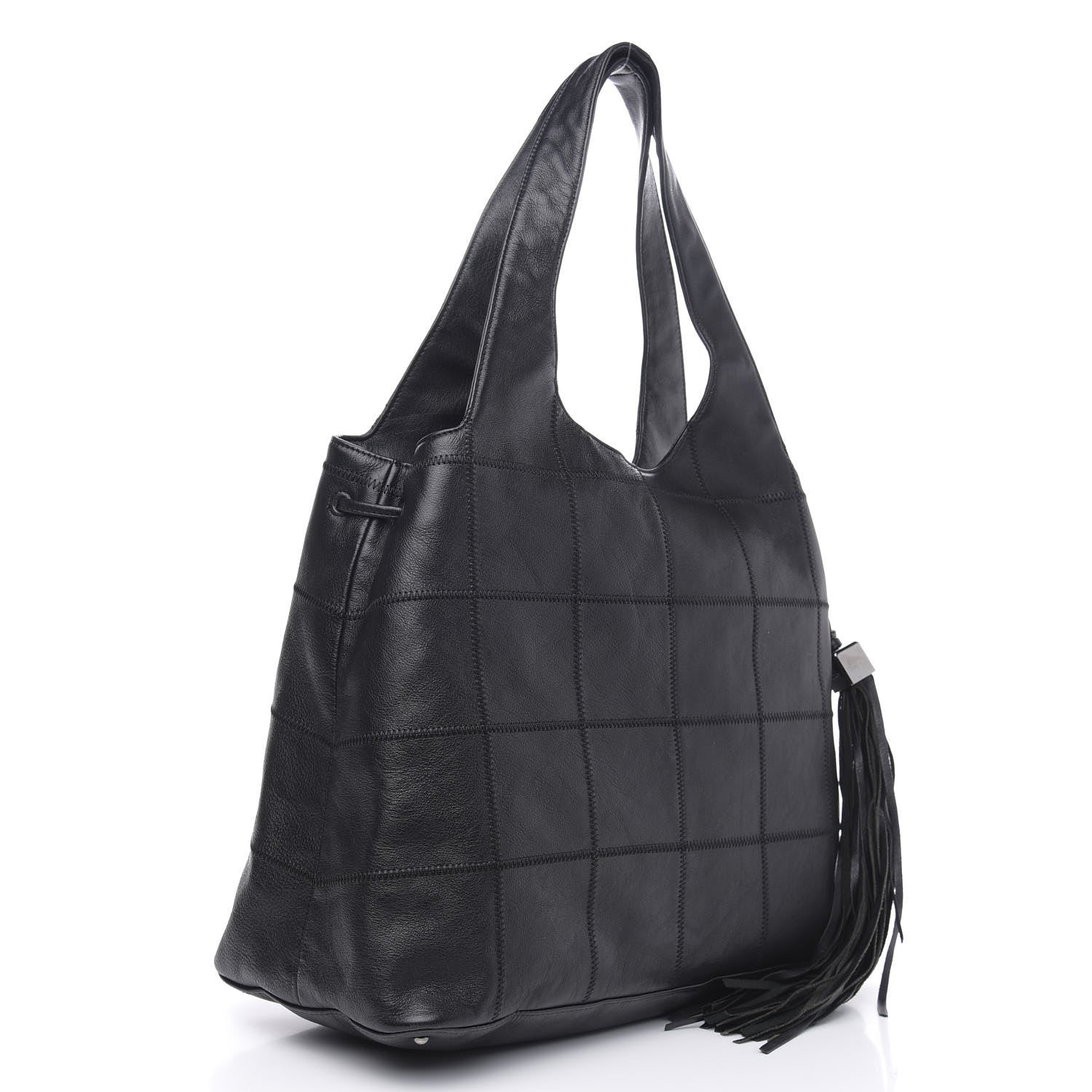 Chanel Calfskin Square Stitched Tassel Bag Black 3 of 11