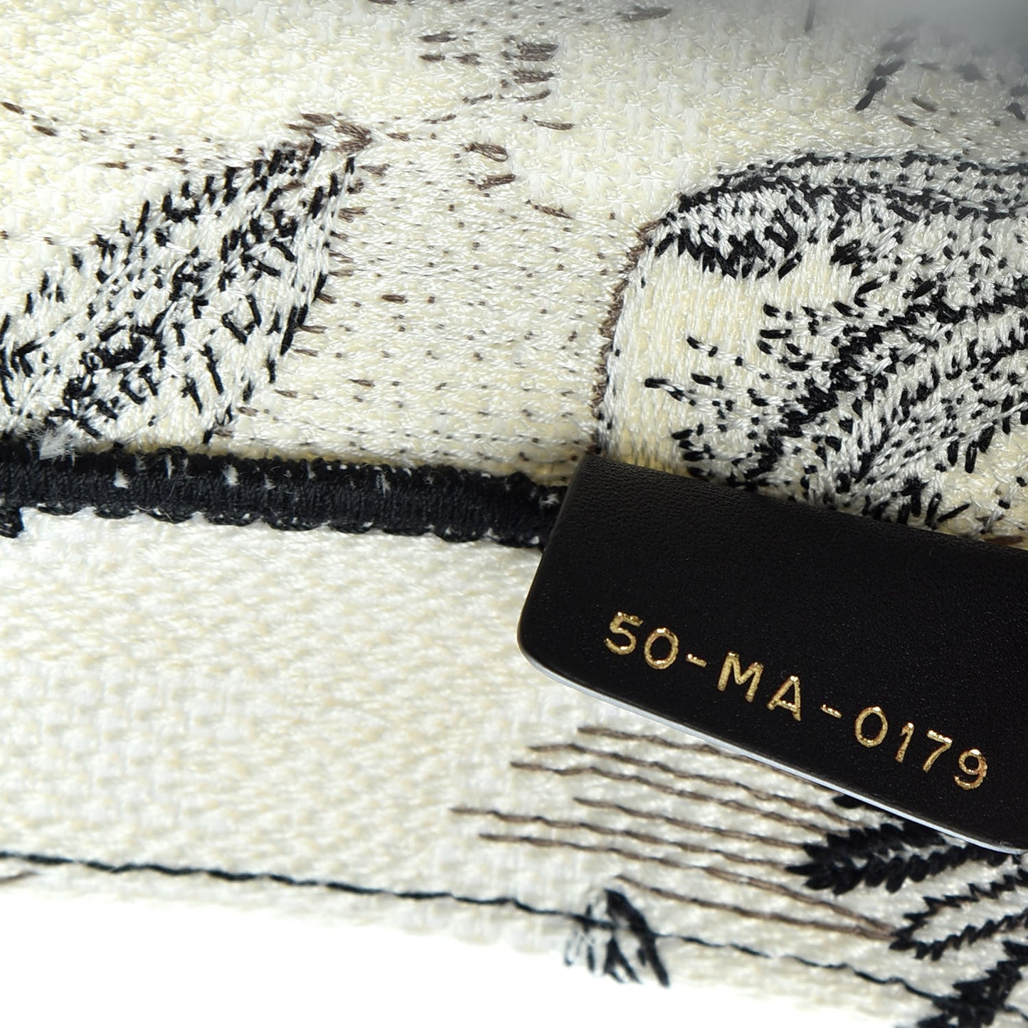 Canvas Embroidered Toile De Jouy Book Tote White Black