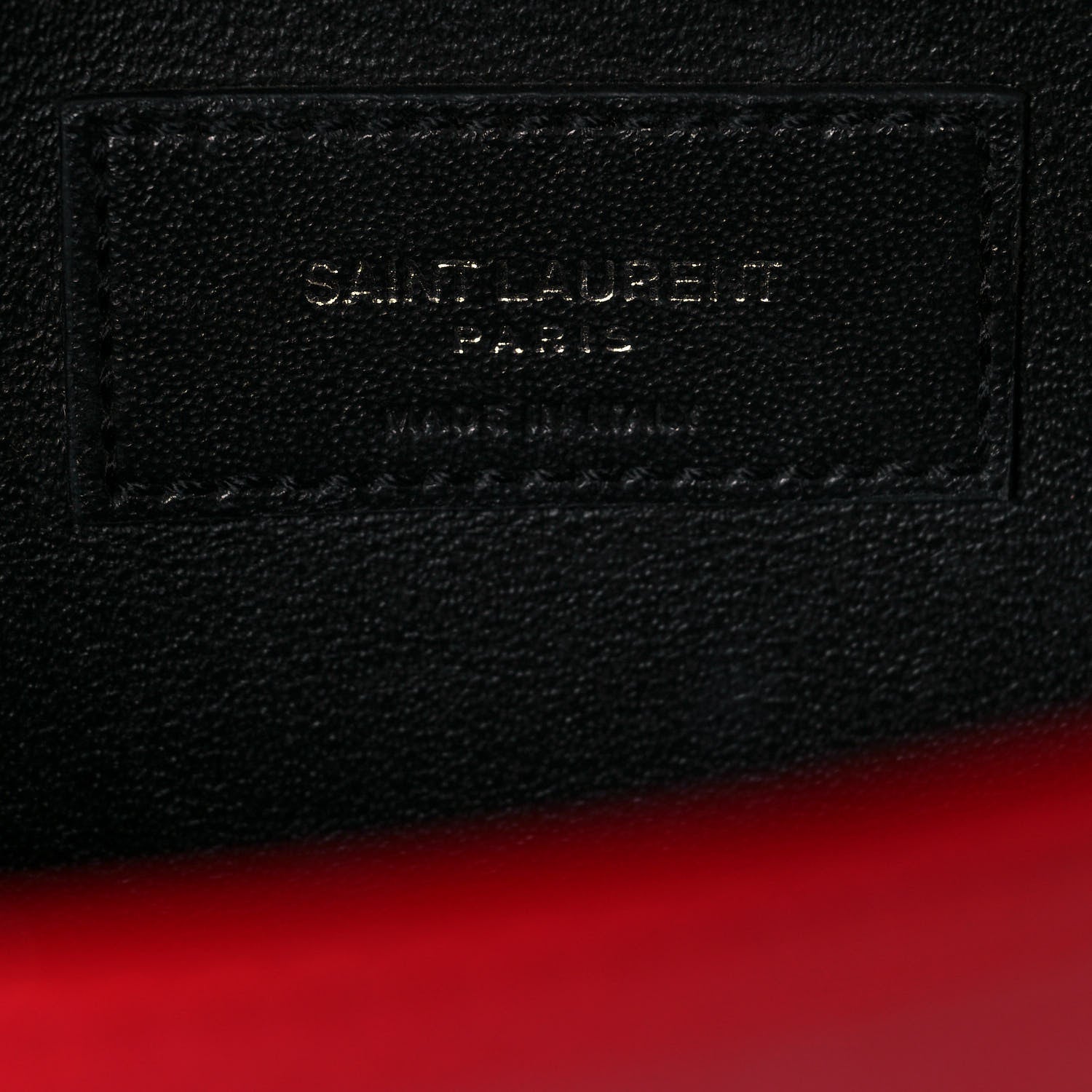 Saint Laurent Calfskin Crocodile Embossed Medium Classic Monogram Kate Tassel Satchel Red 6 of 11