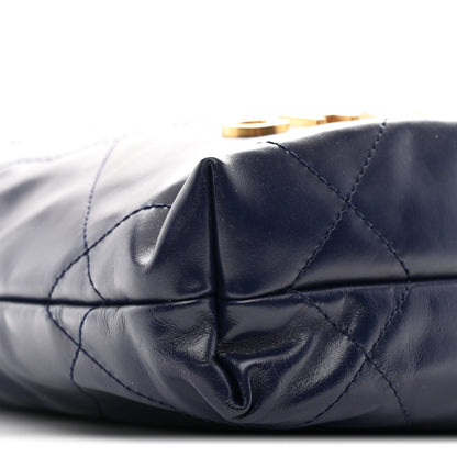 Chanel Shiny Calfskin Quilted Mini Chanel 22 Navy Blue 9 of 10