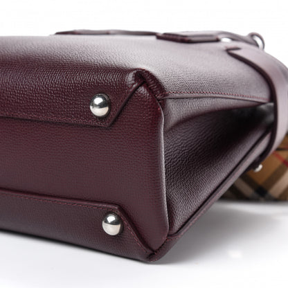 Burberry Grainy Calfskin House Check Small Banner Tote Mahogany Red 8 of 12