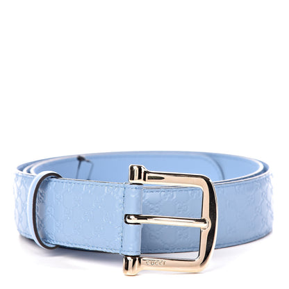 Gucci Soft Microguccissima Margaux Calfskin Belt 120 48 Mineral Blue 1 of 6
