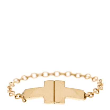 Tiffany 18K Yellow Gold T Chain Ring 53 6.25 1 of 4