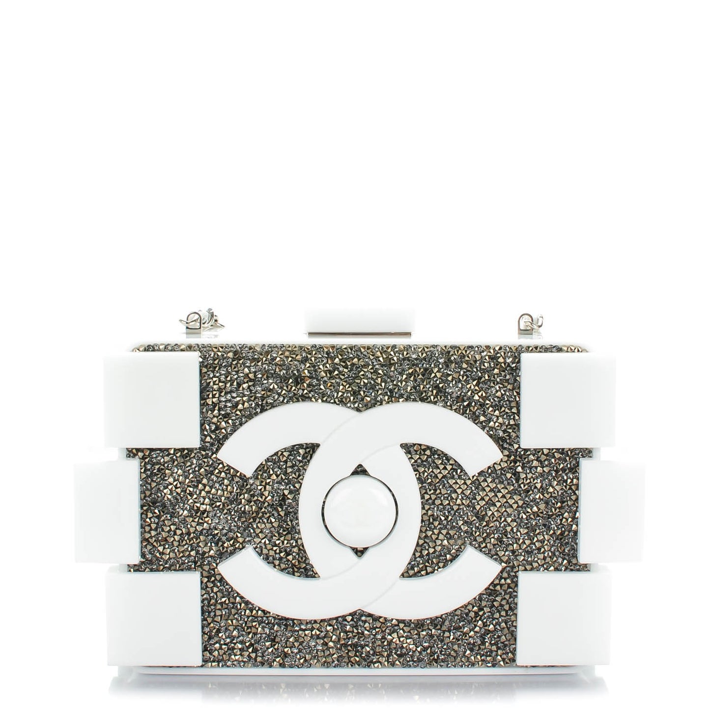 Plexiglass Crystal Lego Clutch White
