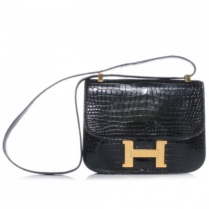 Hermes Porosus Crocodile Constance 23 Black 1 of 9