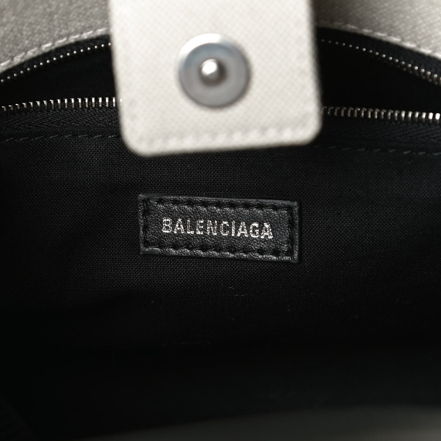 Cotton Canvas Calfskin Trade East West Tote XS Black