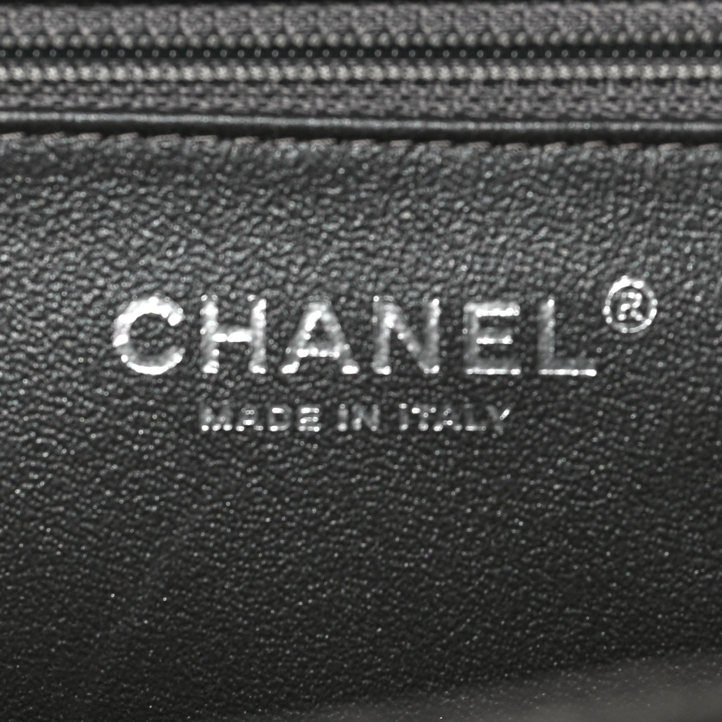 Metallic Caviar Quilted Clutch Dark Silver