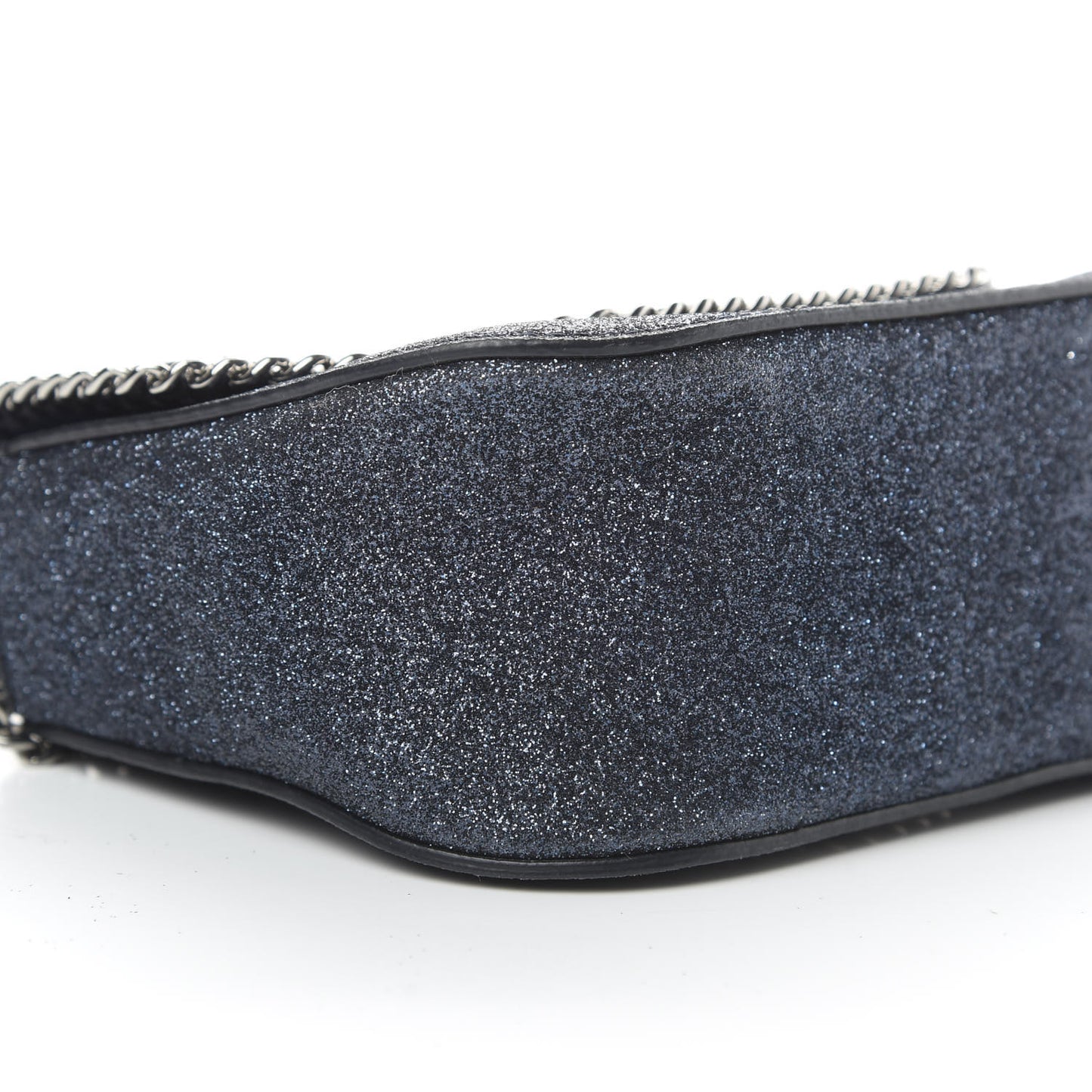 Metallic Glitter Mini Falabella Box Shoulder Bag Blue