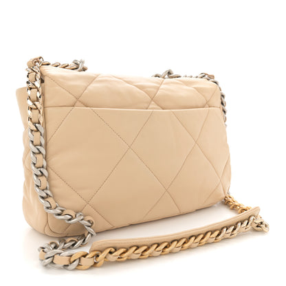 Chanel Goatskin Quilted Large Chanel 19 Flap Light Beige 2 of 12