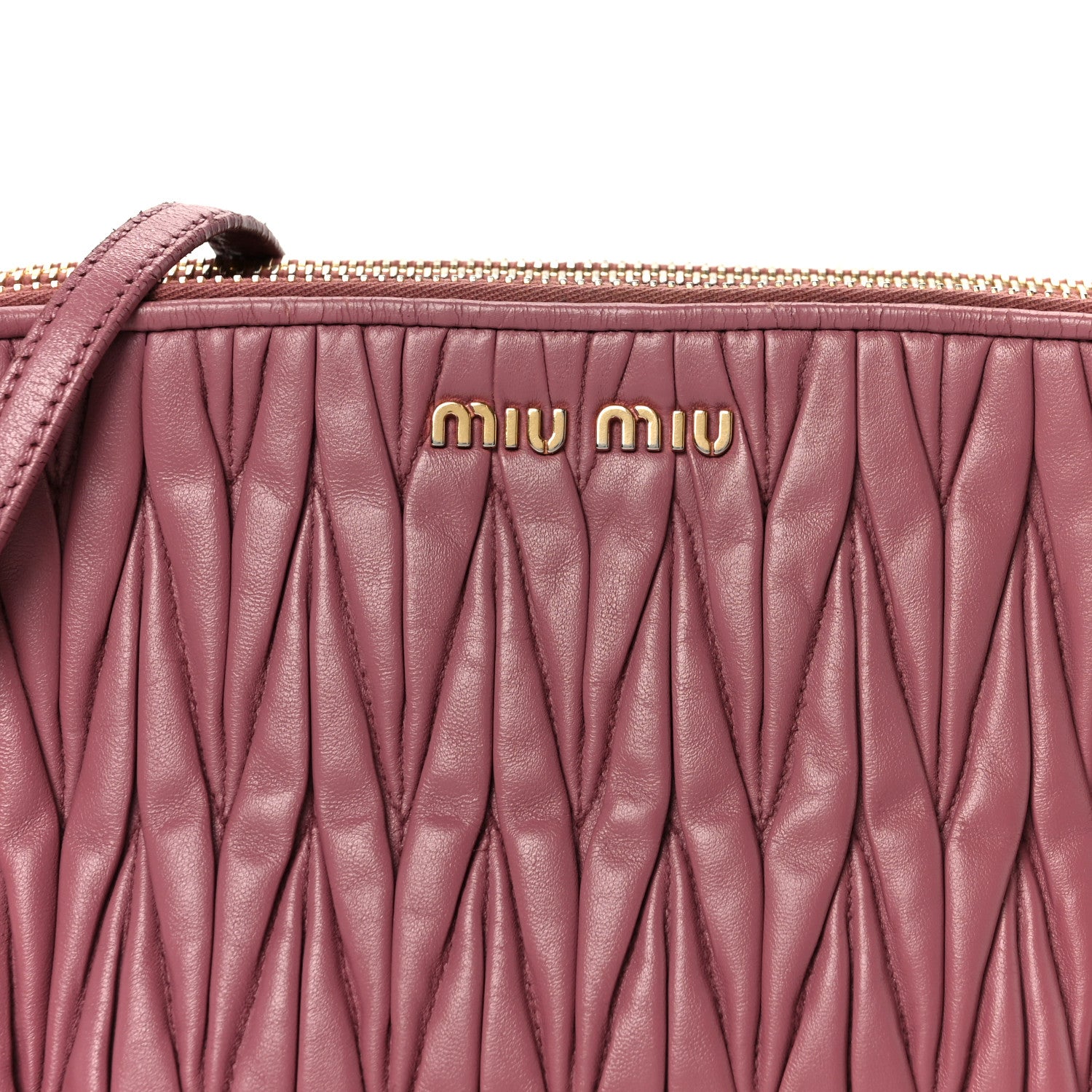Miu Miu Vitello Lux Matelasse Double Zip Shoulder Bag Rosa 11 of 13