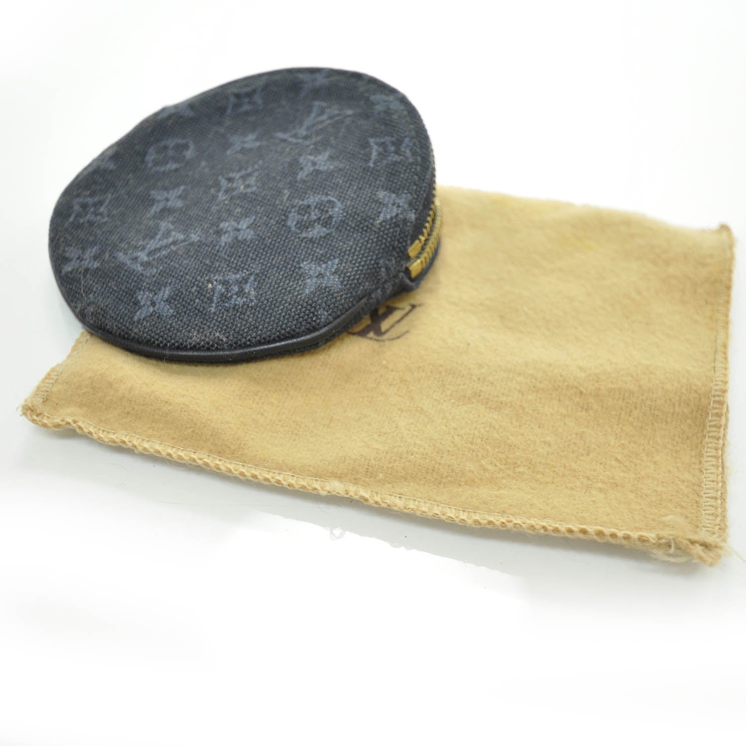 Louis Vuitton Mini Lin Round Coin Purse Blue 6 of 6