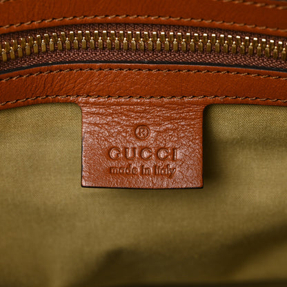 Gucci Canvas Calfskin Vintage Web Travel Duffle Bag Beige Cuir 6 of 9