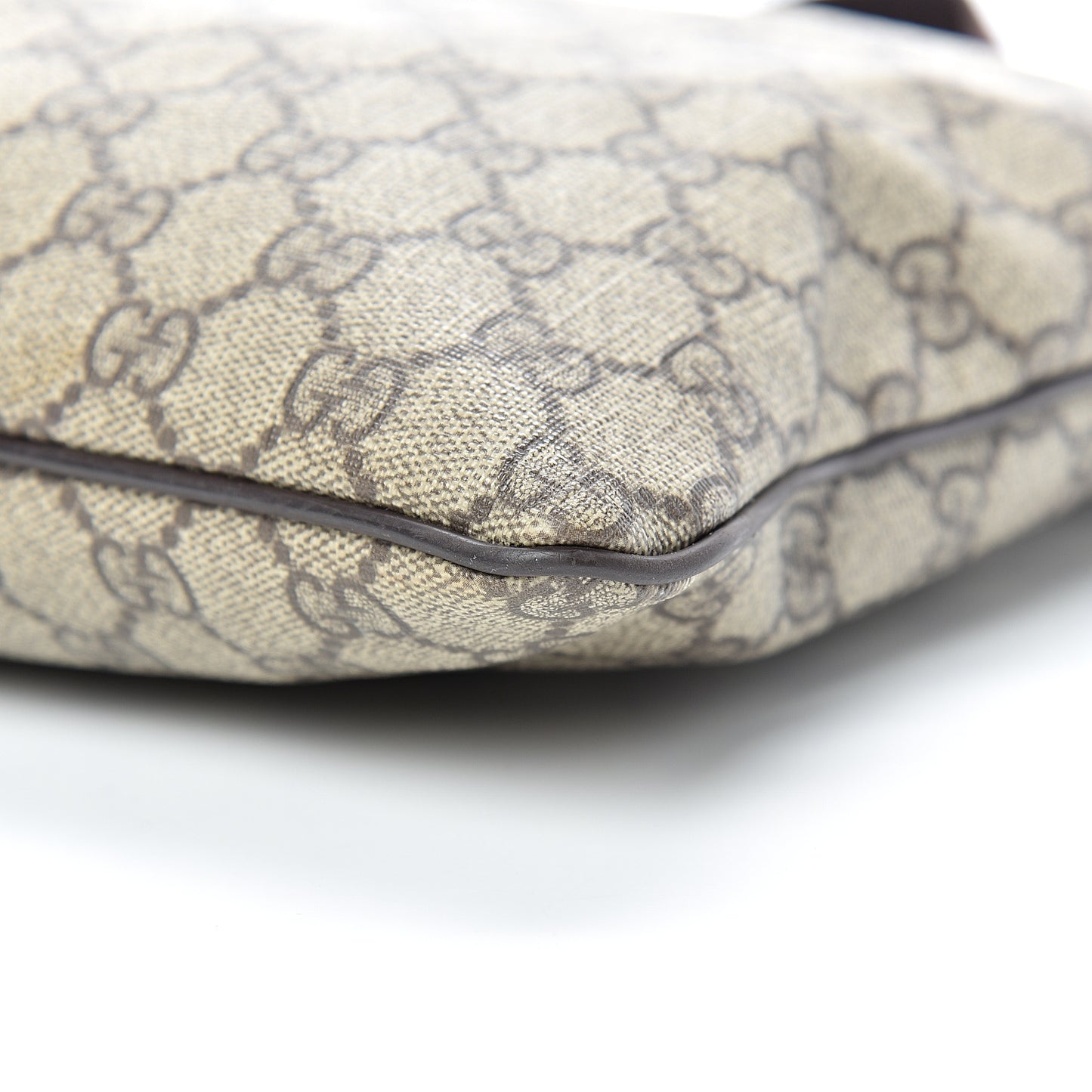 GG Supreme Monogram Medium Flat Messenger Bag Dark Brown