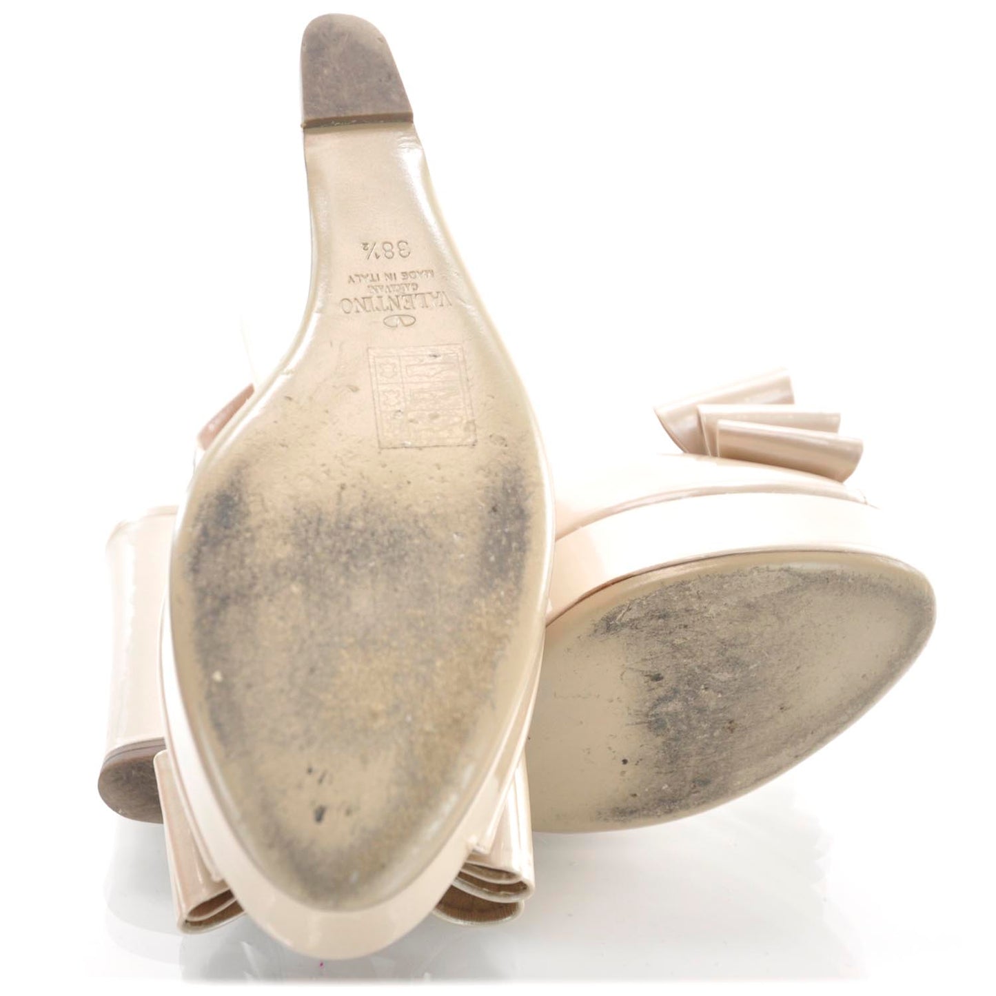 Patent Versailles Slingback Wedges 38 Nude Pearl