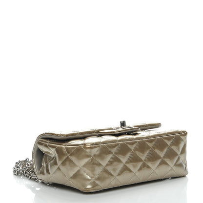 Chanel Striated Patent Quilted Mini Rectangular Flap Gold 4 of 7