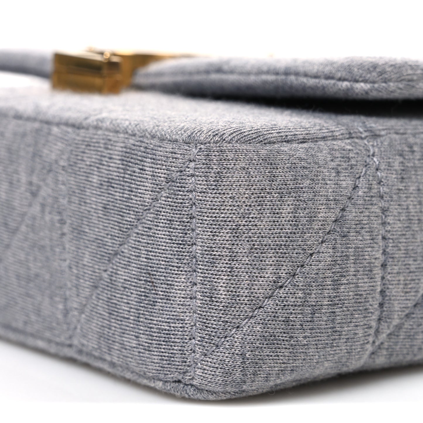 Jersey Wool Patchwork Monogram Mini Jamie Baguette Grigio