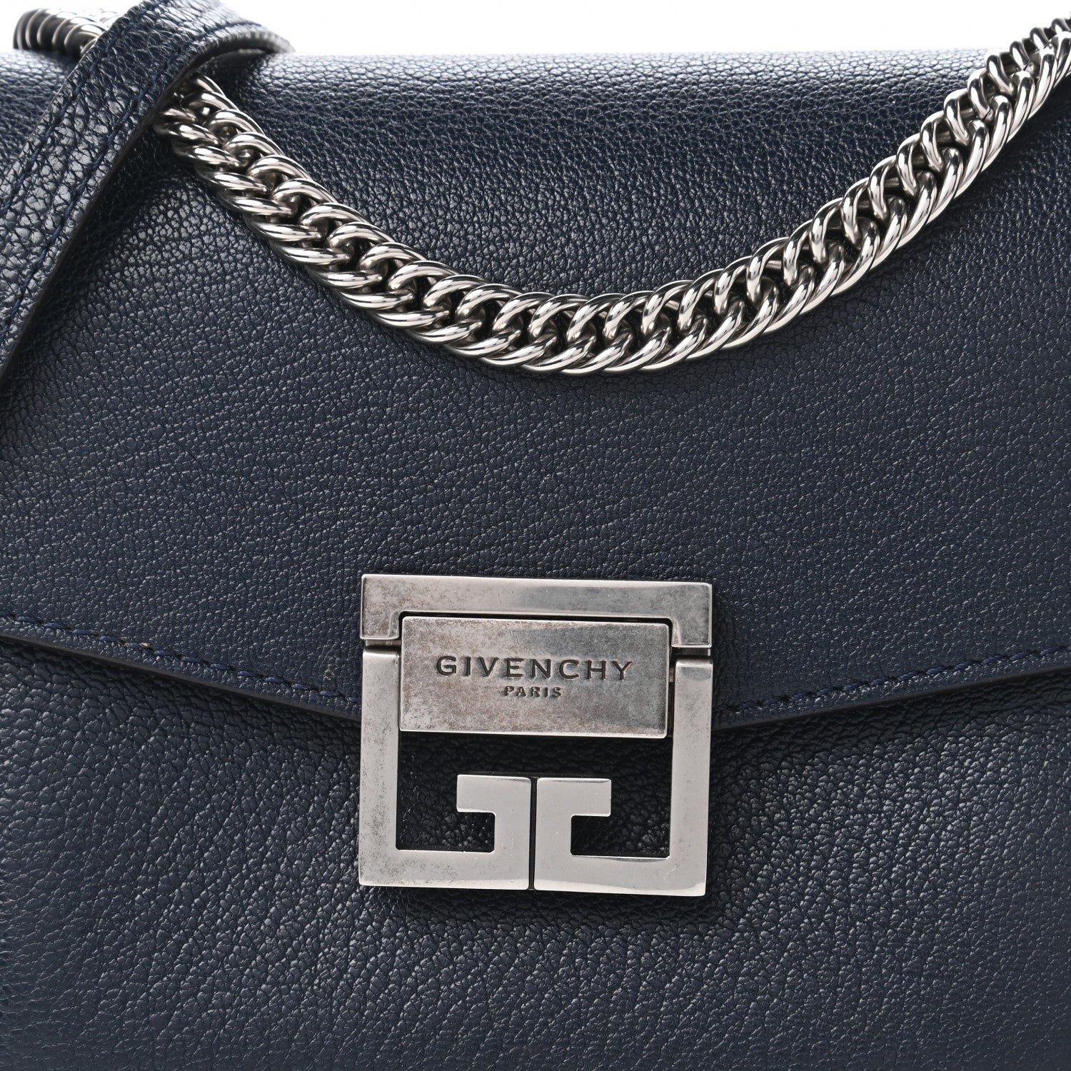 Givenchy Goatskin Small GV3 Shoulder Bag Dark Blue 9 of 9