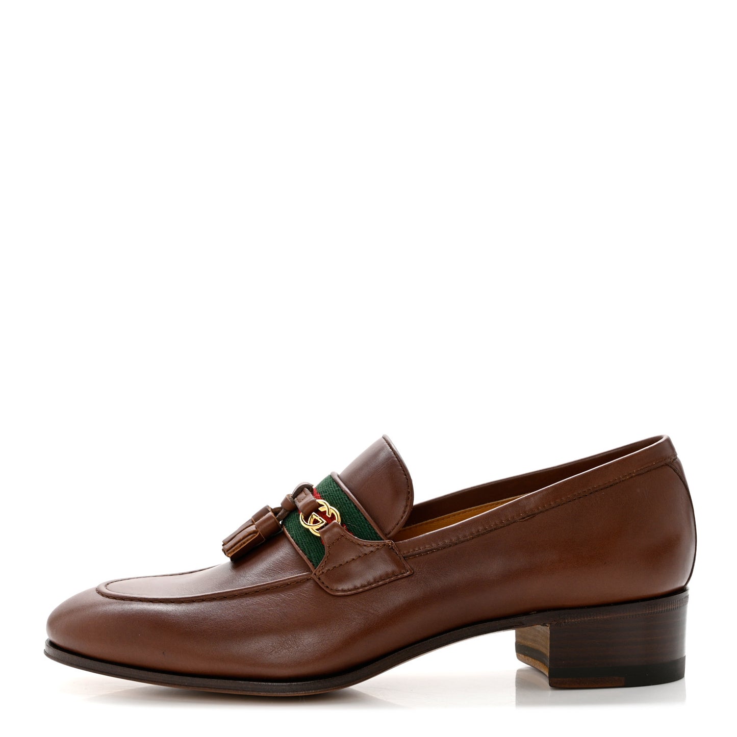 Calfskin Web Interlocking G Tassel Loafers 37.5 Indian Ebony