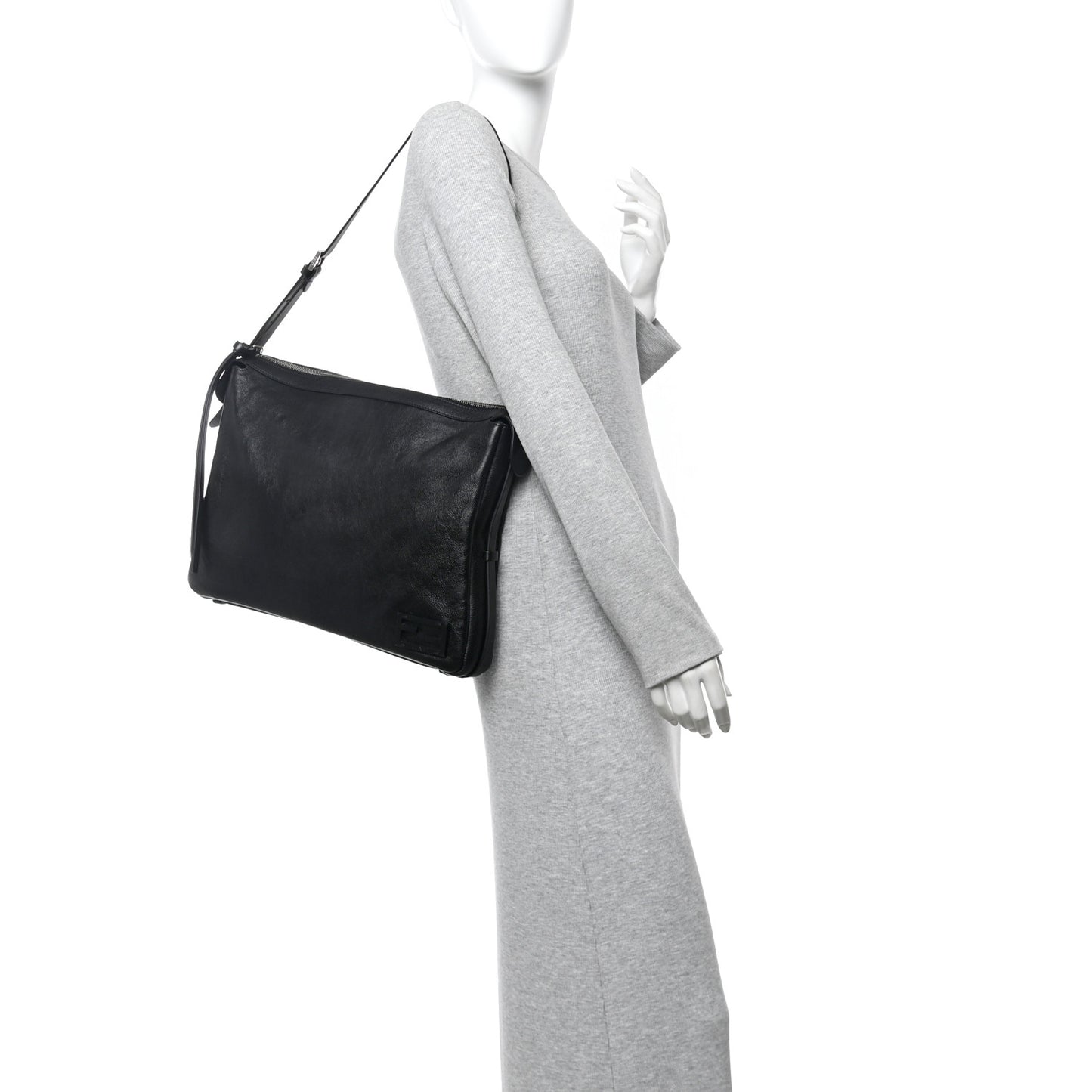 Vitello Large Simply Fendi Shoulder Bag Black