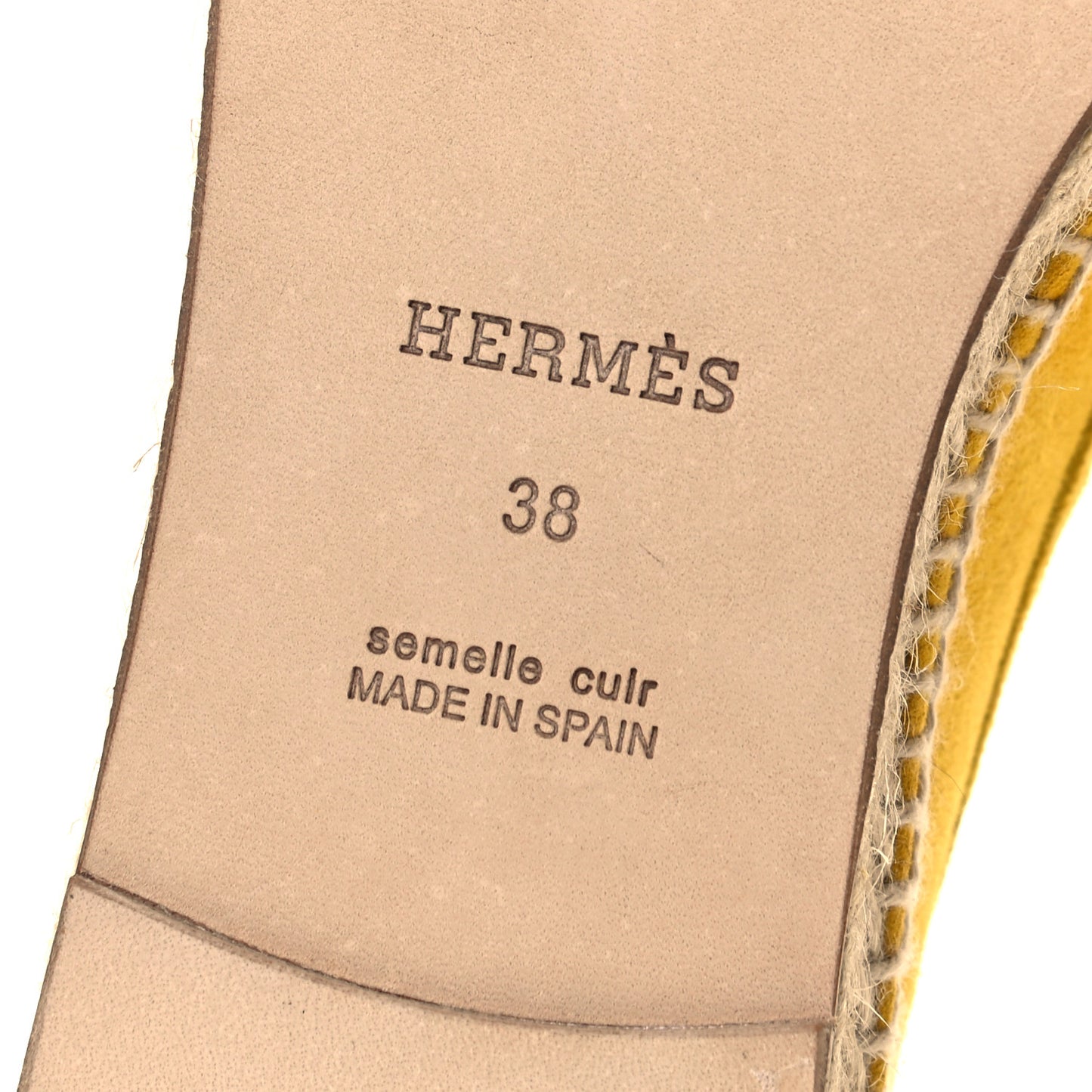 Suede Goatskin Womens Trip Espadrilles 38 Jaune Citron