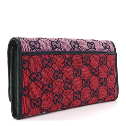 Gucci Monogram Multicolor Matelasse Diagonal GG Marmont Continental Wallet Red Pink Green 3 of 8