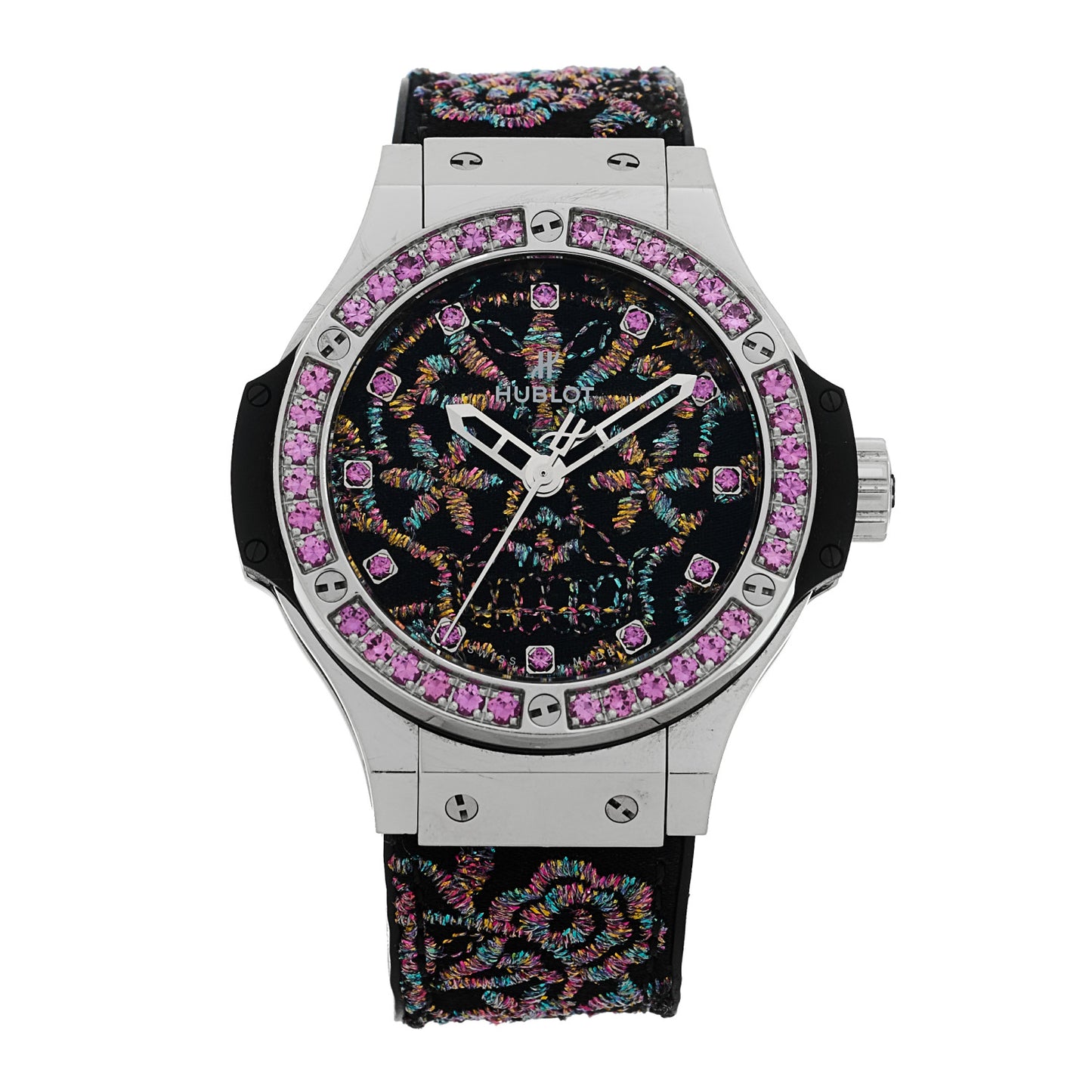 Stainless Steel Sapphire 41mm Big Bang "Broderie Sugar Skull" Limited Edition Automatic Watch 343.SS.6599.NR.1233