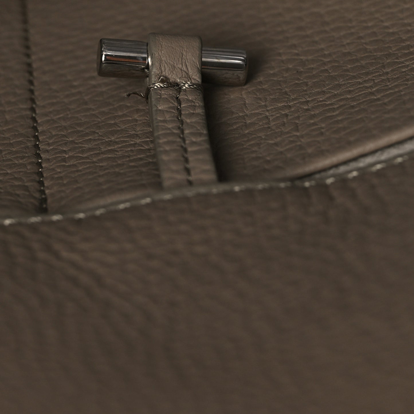 Matte Grained Calfskin Soft Margaux 15 Dark Taupe