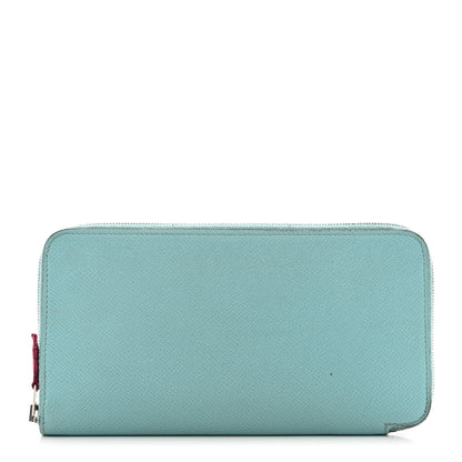 Hermes Epsom Silk'In Wallet Bleu Atoll Rose Tyrien 1 of 10