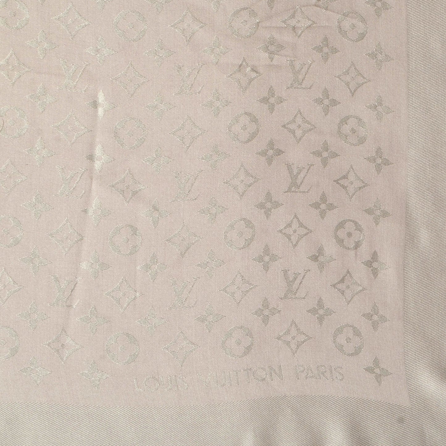 Silk Wool Monogram Shawl Beige