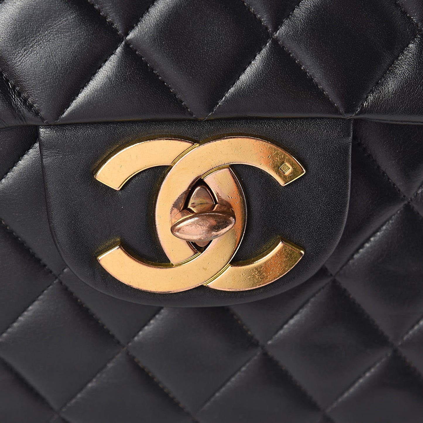 Lambskin Quilted XL Jumbo Single Flap Black
