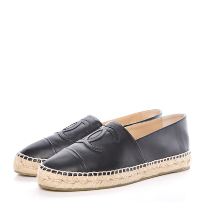 Chanel Lambskin CC Espadrilles 39 Black 3 of 10