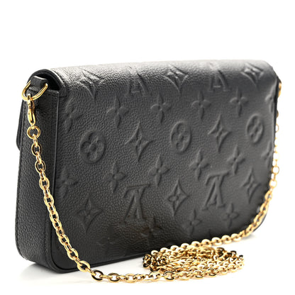 Louis Vuitton Empreinte Pochette Felicie Chain Wallet Black 3 of 9