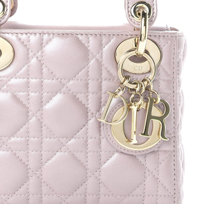 Christian Dior Metallic Lambskin Cannage Mini Lady Dior Lotus 9 of 9
