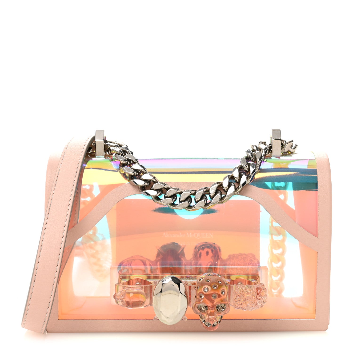 超美品A Woman Knows ロレツ・アレキサンドリア　シュリンク付 Alexander McQueen Iridescent PVC Calfskin Mini Knuckle Crossbody