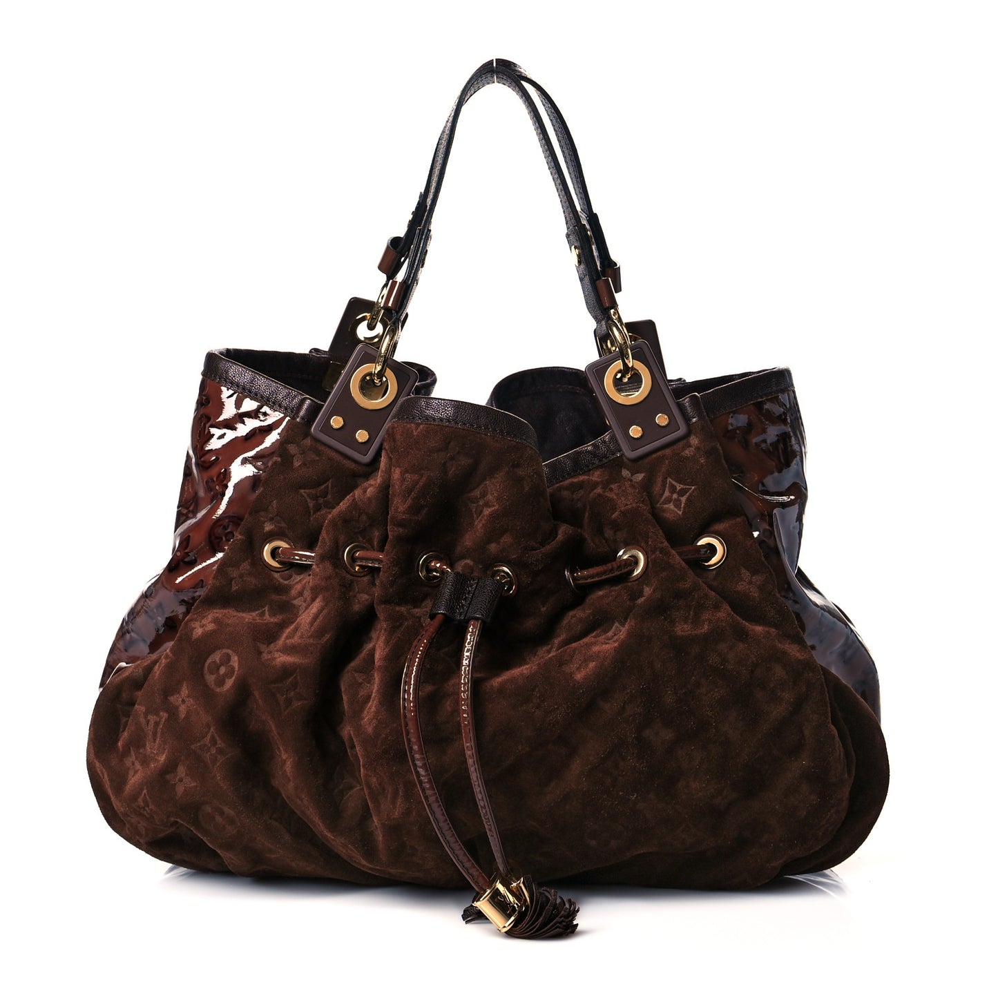 Suede Patent Monogram Irene Espresso