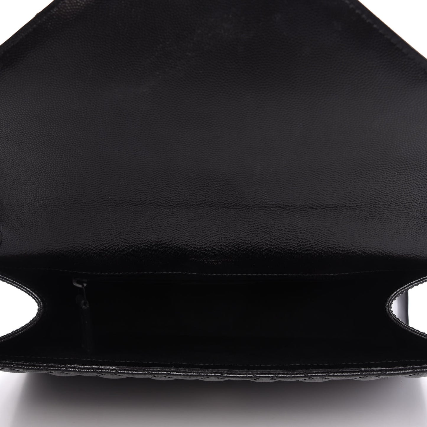 Grain De Poudre Textured Mixed Matelasse Large Triquilt Monogram Monochrome Satchel Black