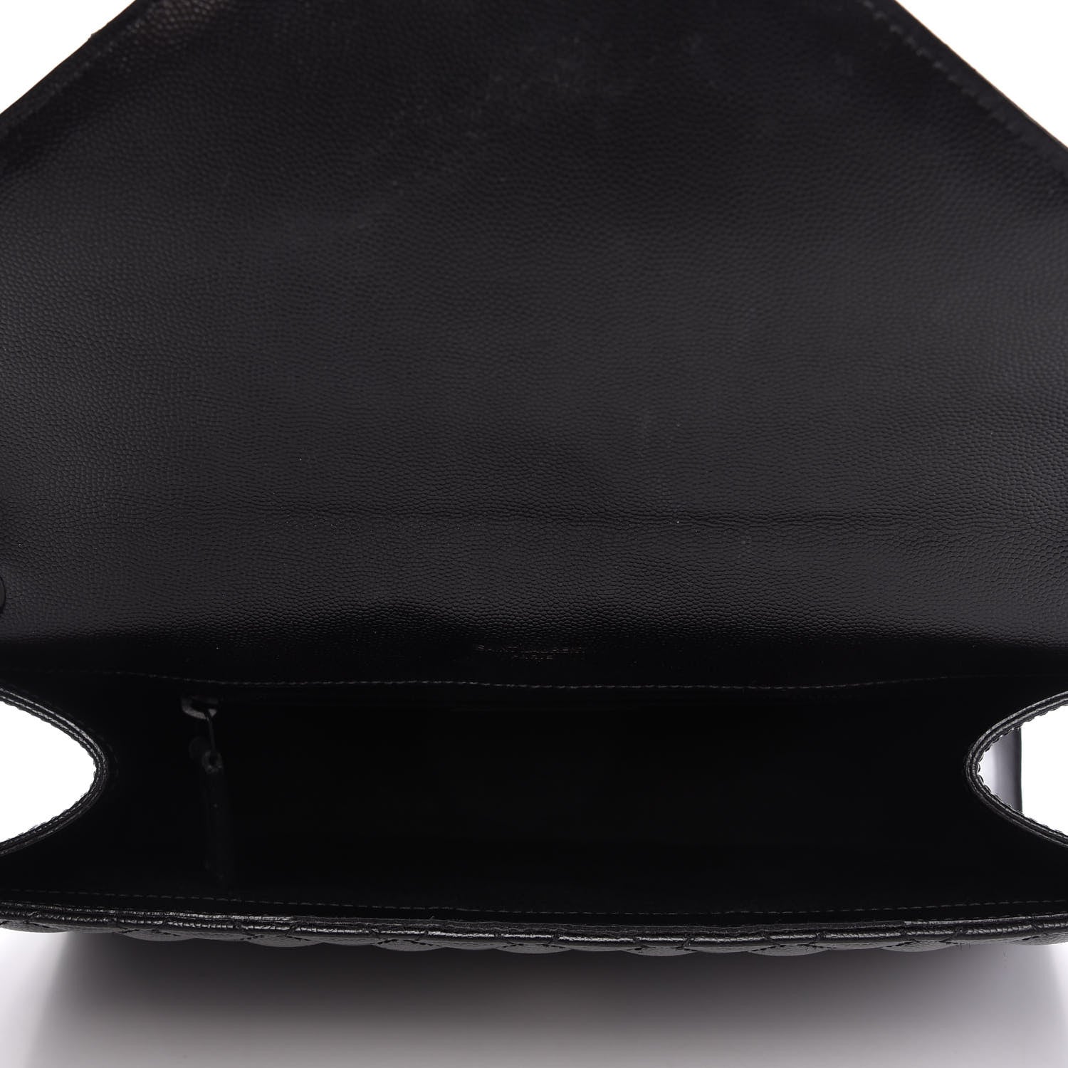 Saint Laurent Grain De Poudre Textured Mixed Matelasse Large Triquilt Monogram Monochrome Satchel Black 6 of 11