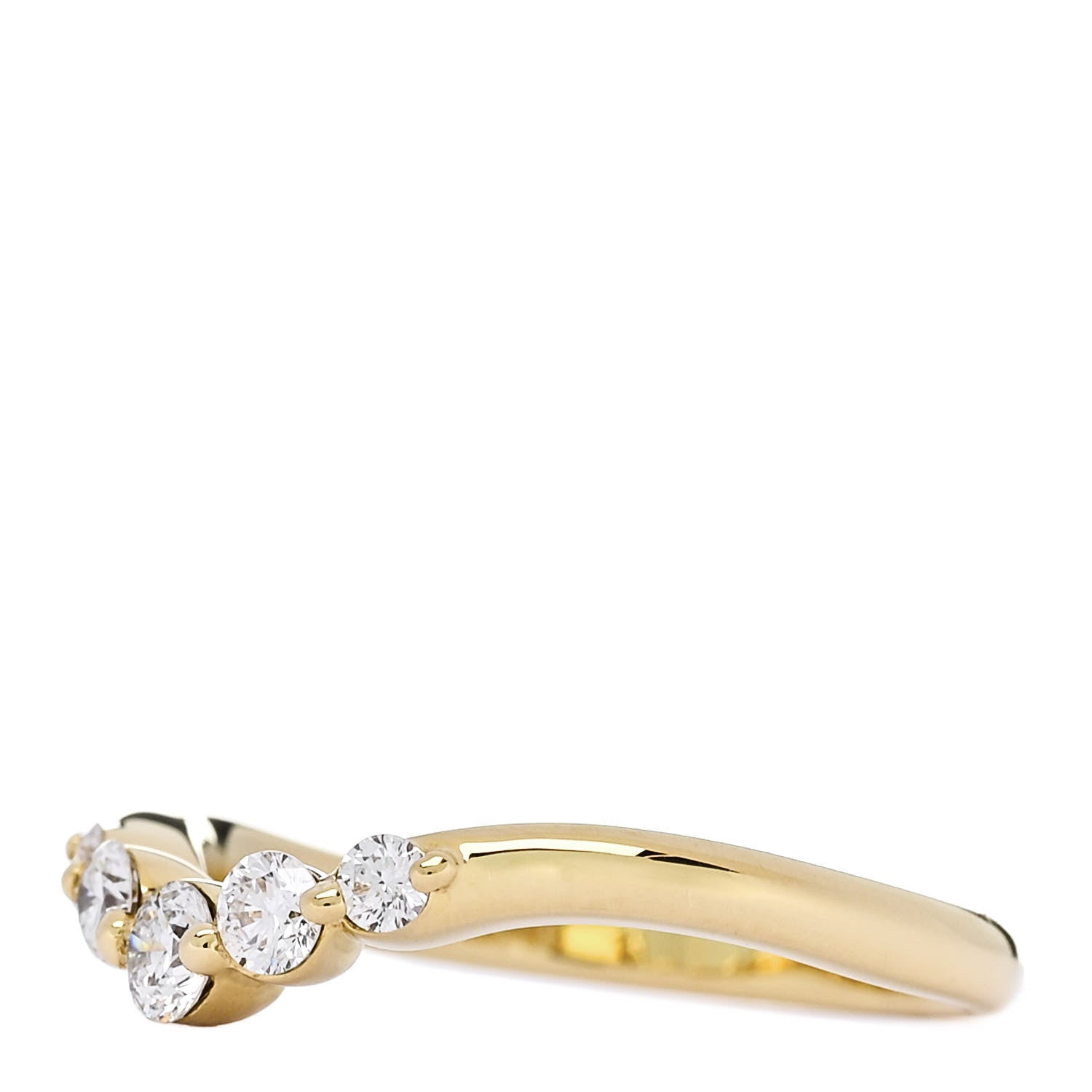 Parker & West by FASHIONPHILE 18K Yellow Gold Diamond .30ctw Curved Band Ring  50 5.25 3 of 9