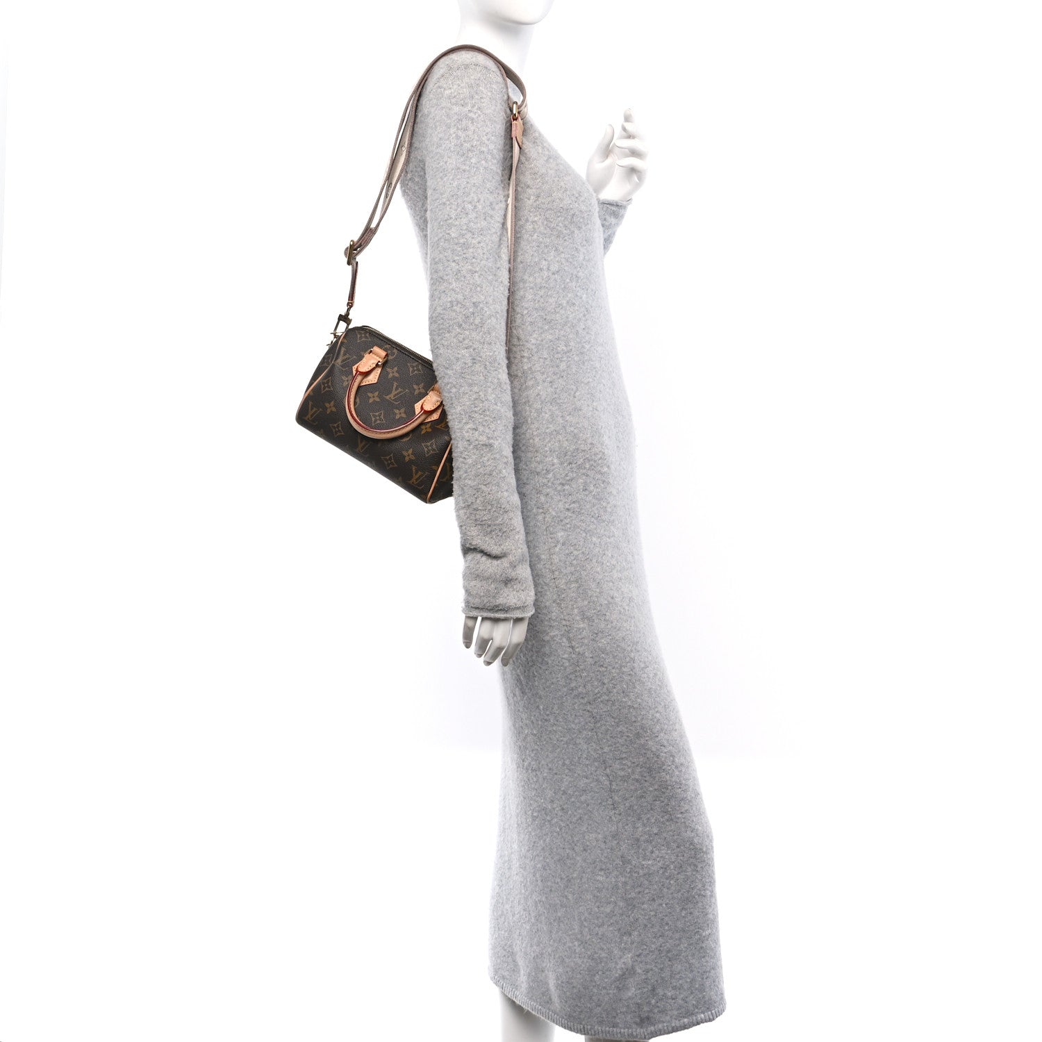 Louis Vuitton Monogram Speedy Bandouliere 20 Beige 2 of 16