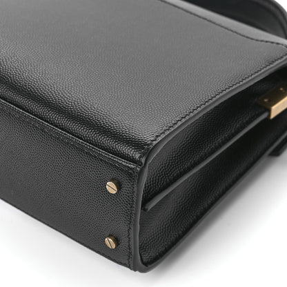 Saint Laurent Grain de Poudre Mini Classic Monogram Cassandra Top Handle Black 12 of 13