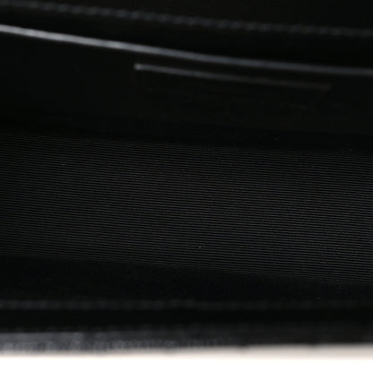 Saint Laurent Grain De Poudre Textured Mixed Matelasse Triquilt Medium Monogram Monochrome Satchel Black 5 of 10