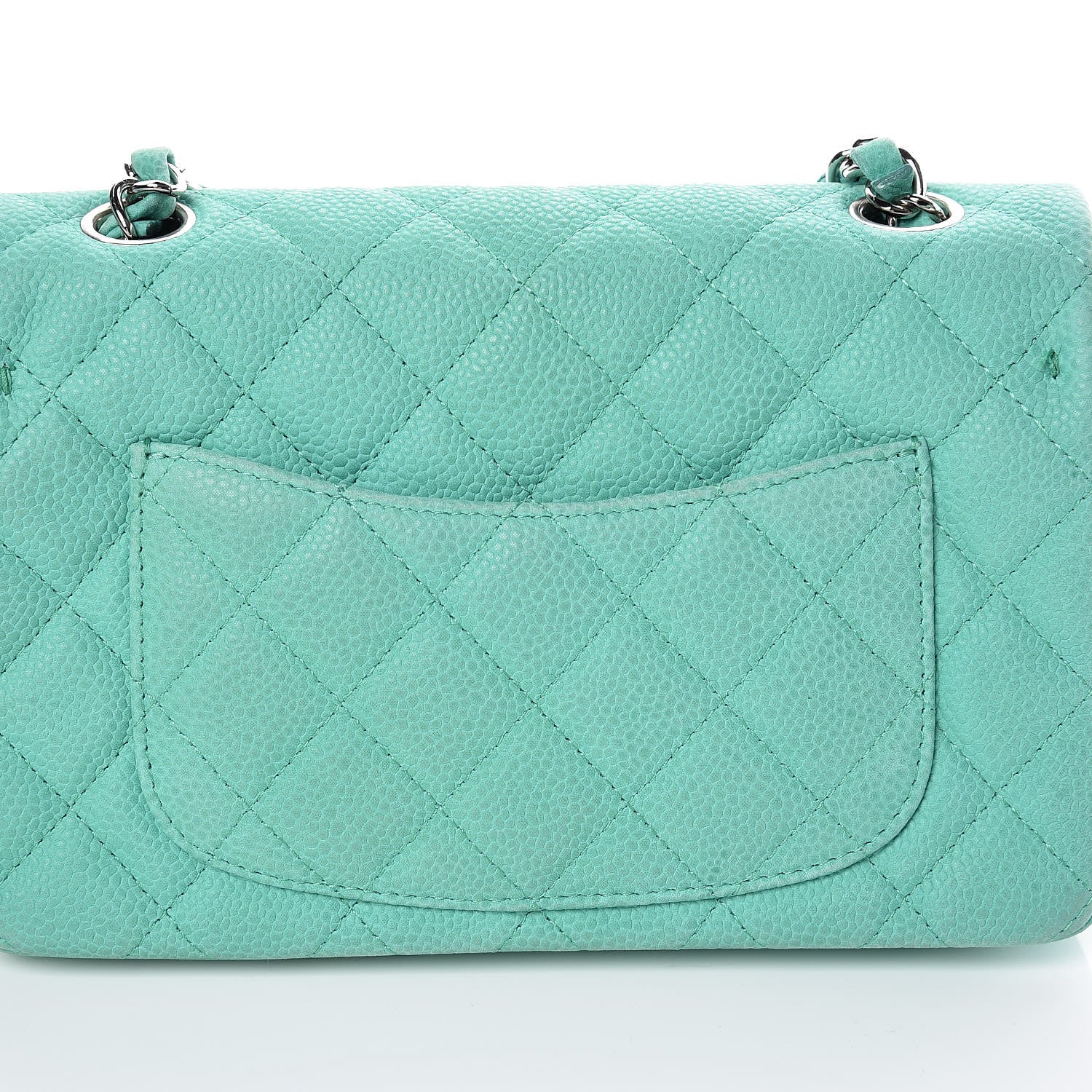 Chanel Iridescent Caviar Quilted Mini Rectangular Flap Green 14 of 15
