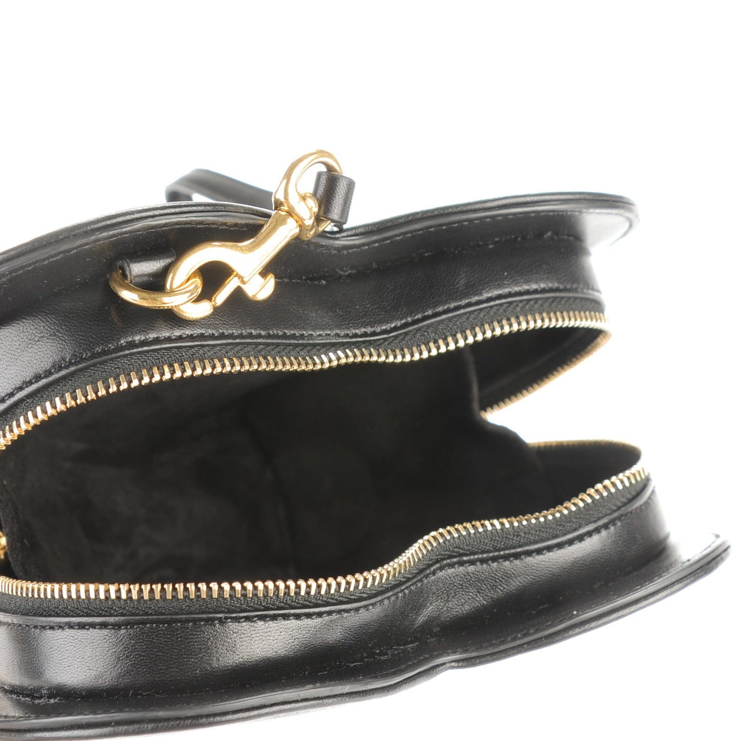 Lambskin Love Heart Clutch Black