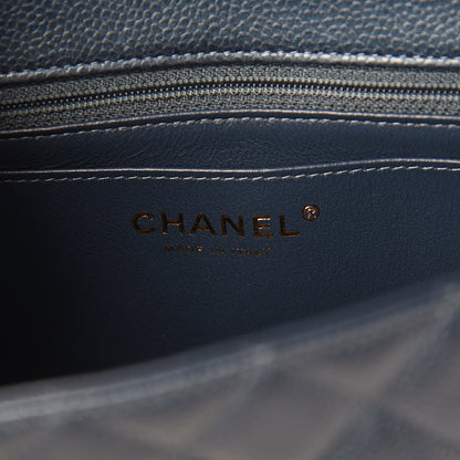 Chanel Iridescent Caviar Quilted Mini Rectangular Flap Dark Blue 5 of 10