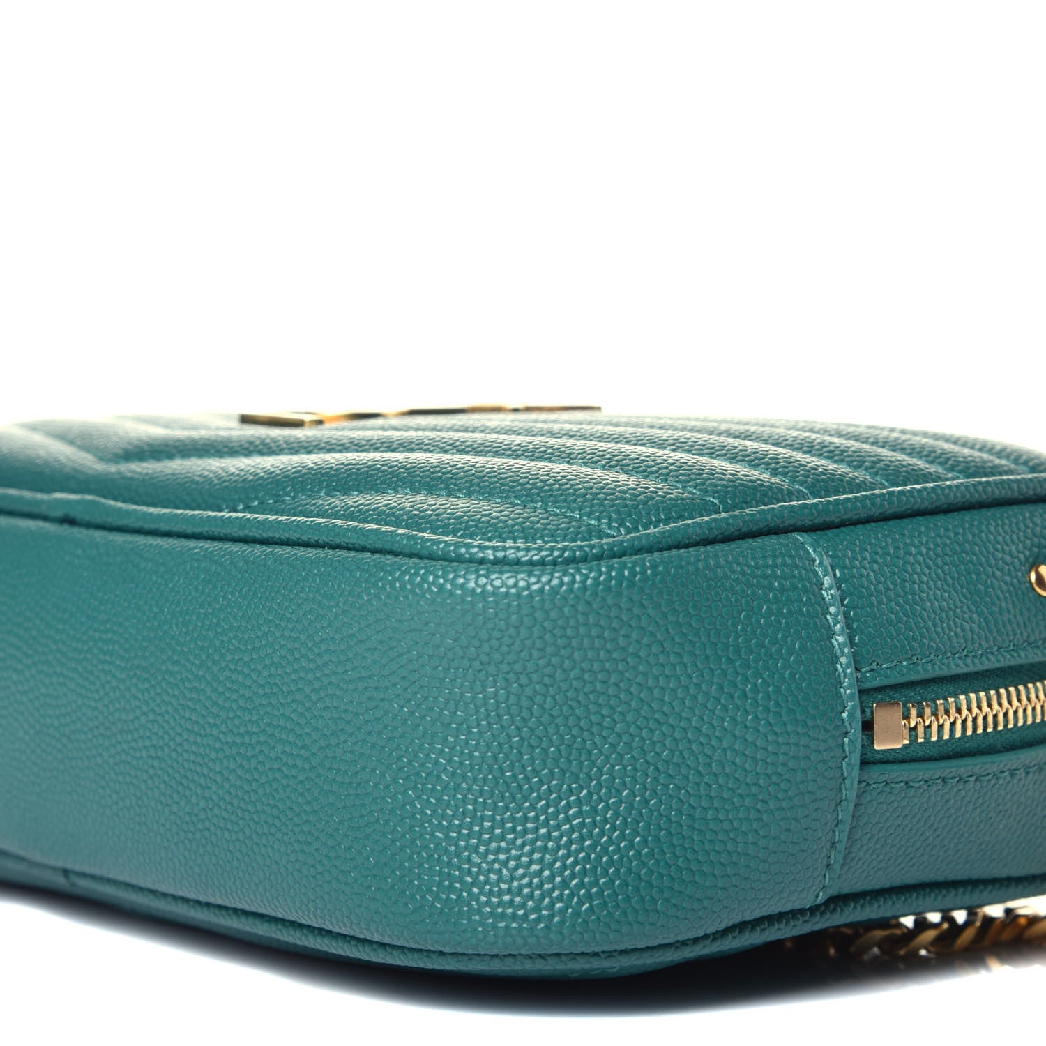 Saint Laurent Grain De Poudre Matelasse Monogram Mini Lou Camera Bag Brilliant Grass 9 of 10