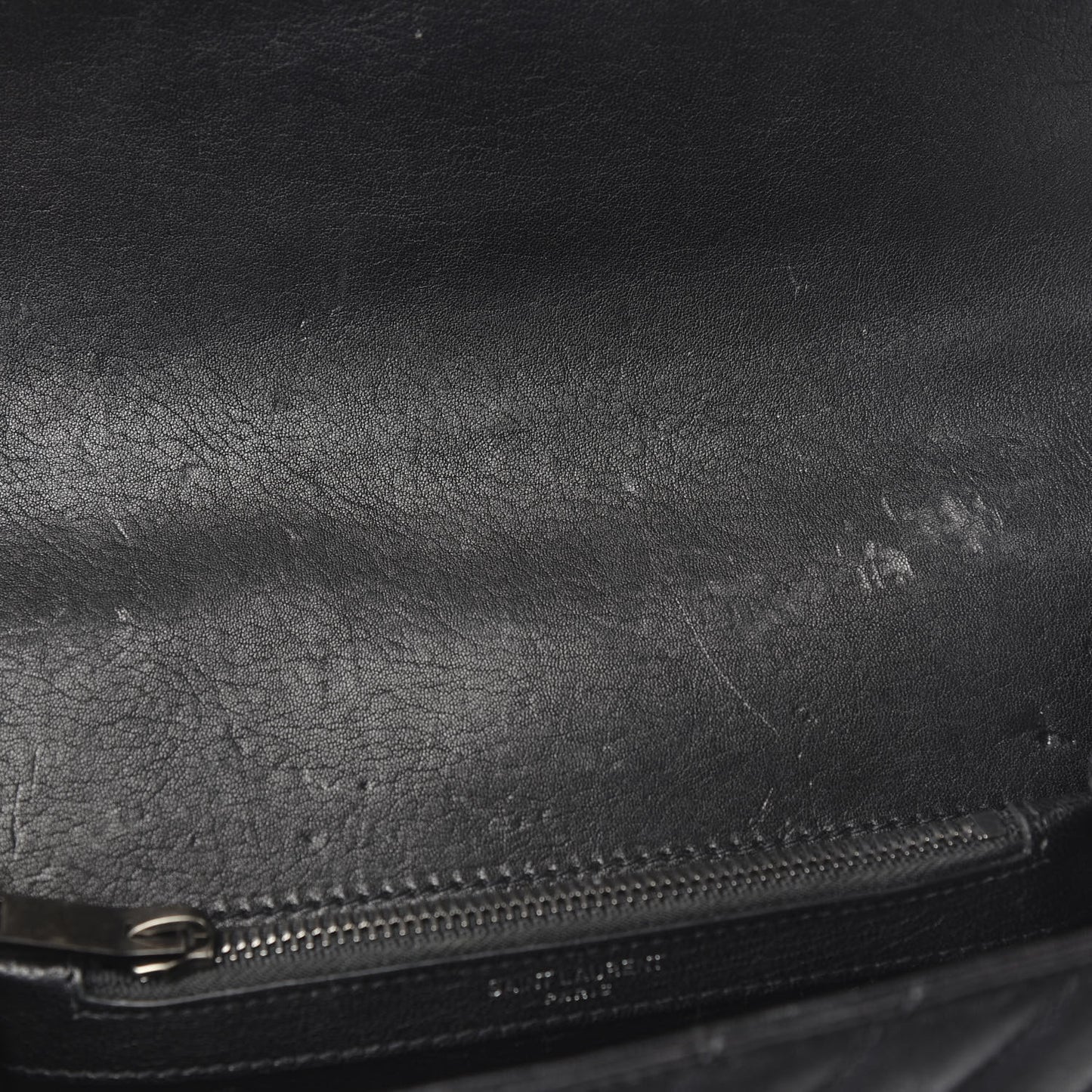 Sheepskin Matelasse Chevron Monogram Medium College Bag Black