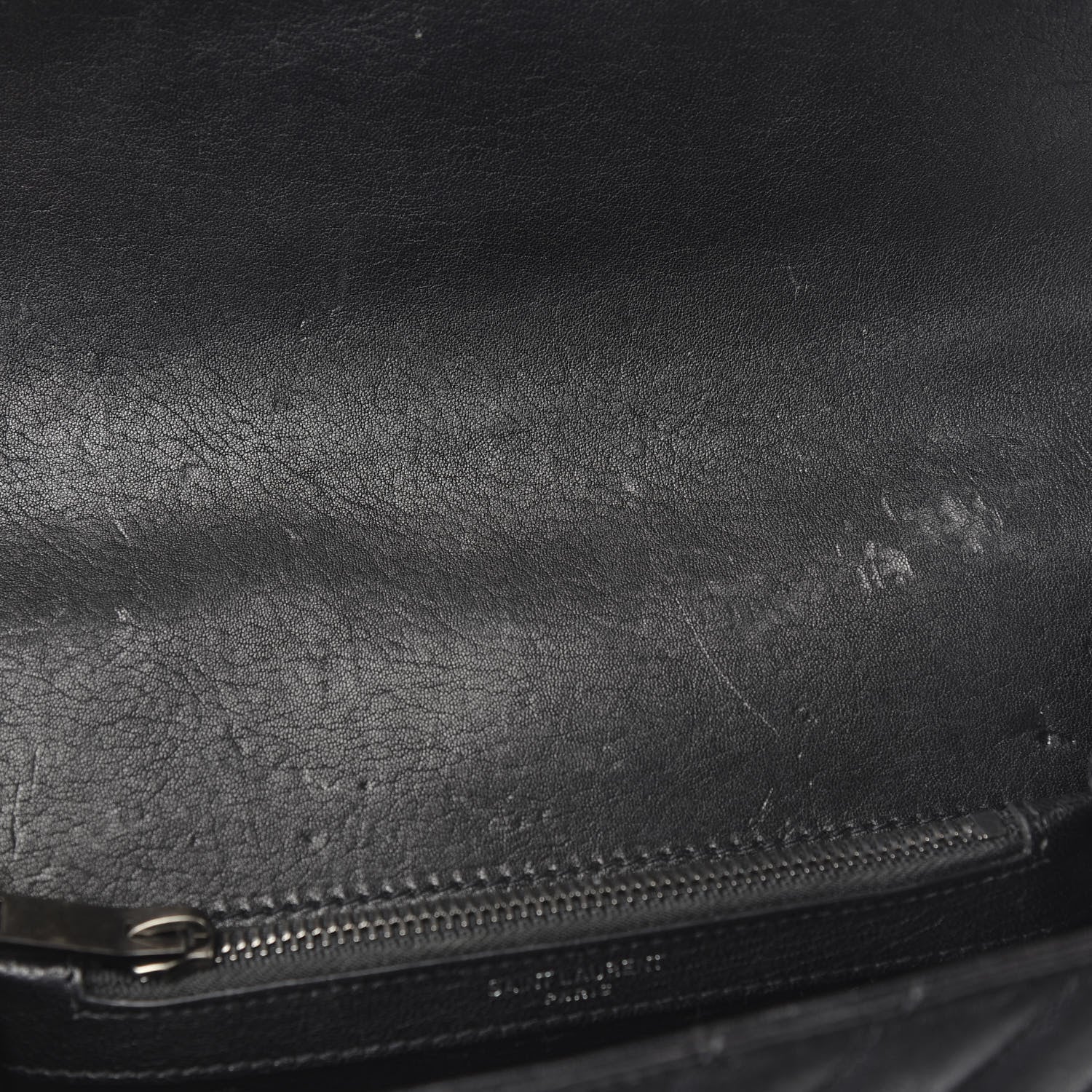 Saint Laurent Sheepskin Matelasse Chevron Monogram Medium College Bag Black 8 of 11