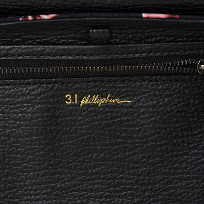 3.1 Phillip Lim Textured Calfskin Canvas Mini Floral Pashli Satchel Black Multicolor 6 of 12